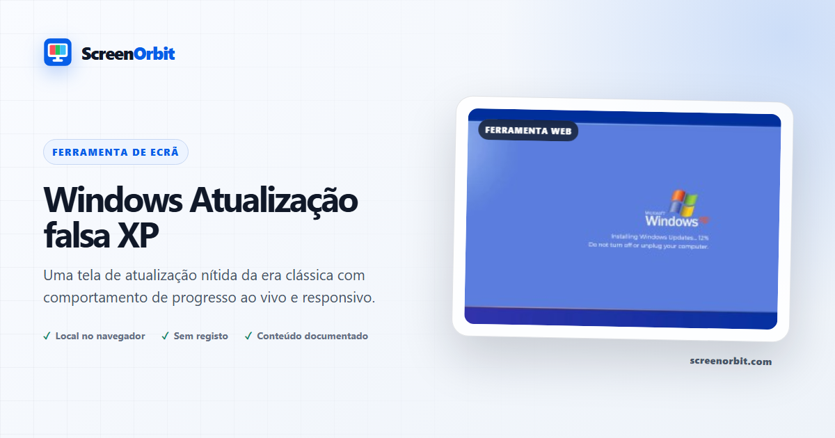 Windows Ferramenta de atualização falsa do navegador XP ScreenOrbit