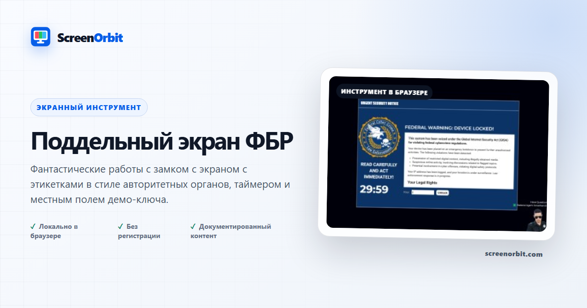 Поддельный инструмент для просмотра снимков с помощью браузера FBI ScreenOrbit