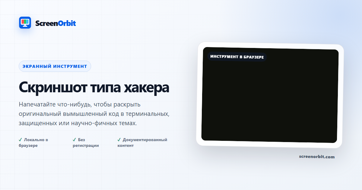 Инструмент браузера Hacker Typer ScreenOrbit