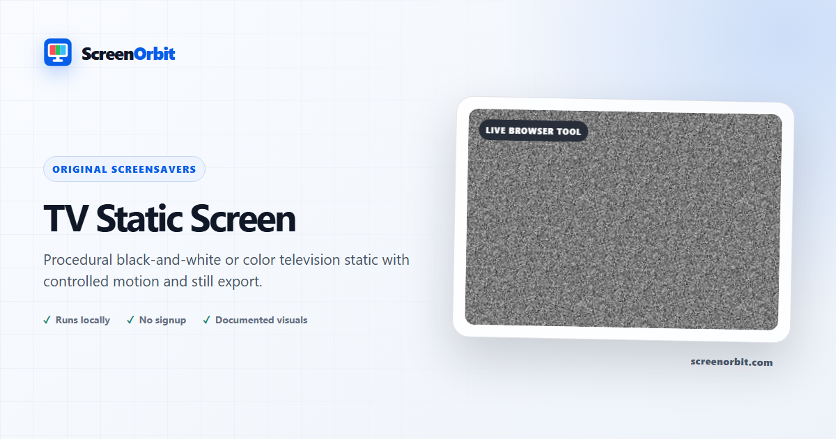 TV Static Screen browser tool by ScreenOrbit