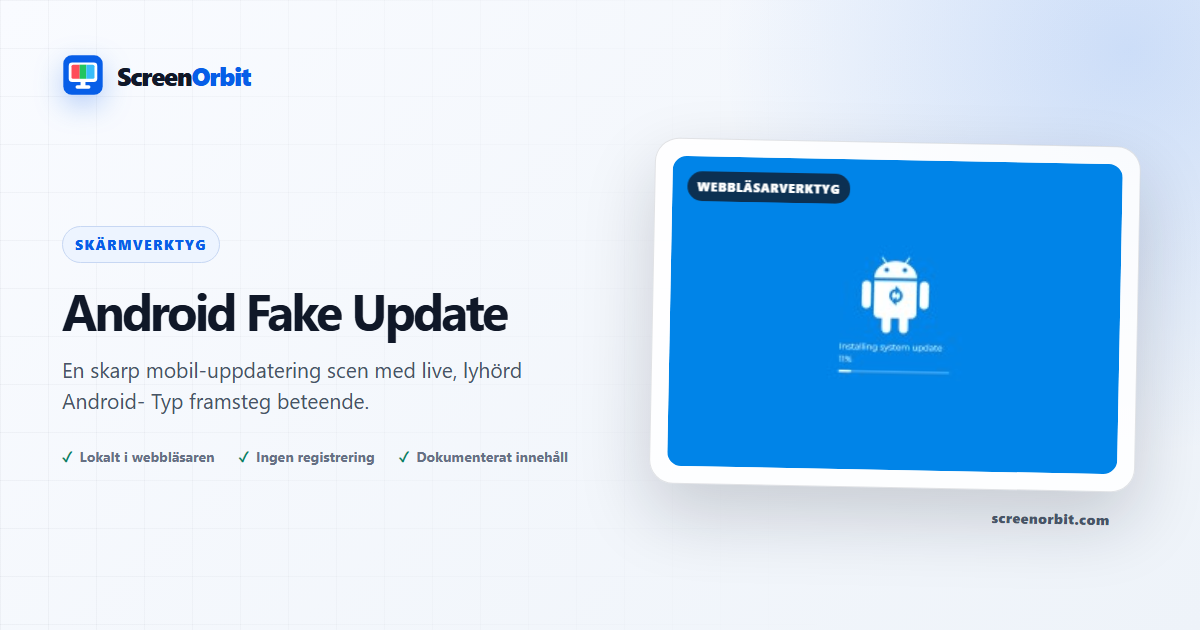 Android Fake Uppdatera webbläsare verktyg genom att ScreenOrbit