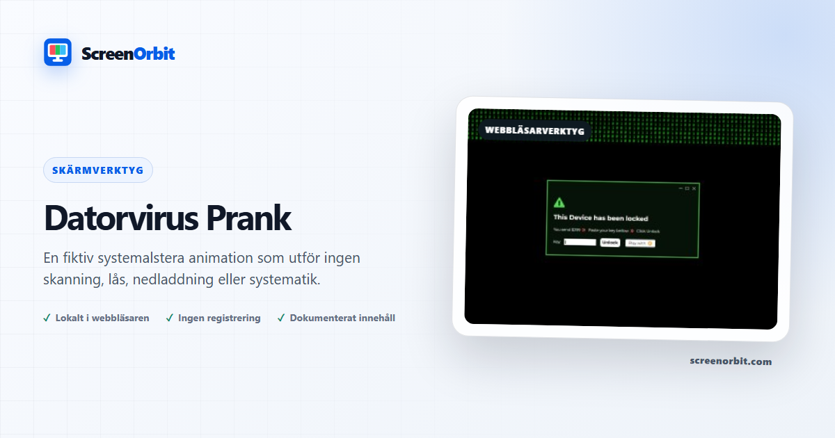 Dator Virus Prank webbläsare verktyg genom ScreenOrbit