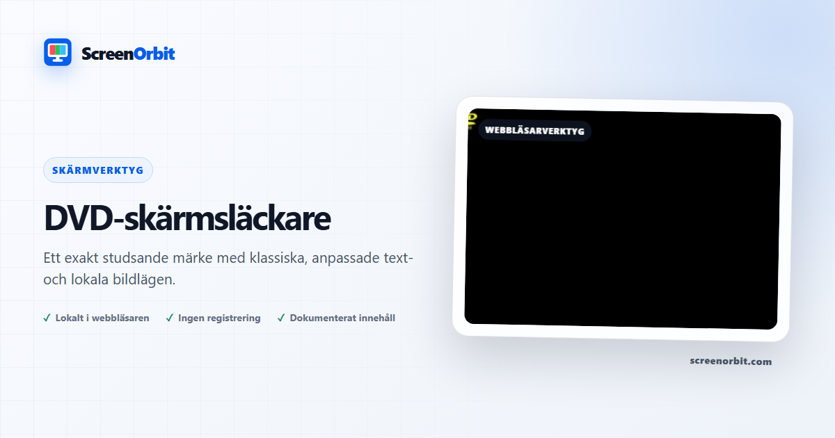 DVD Skärmsläckare webbläsare verktyg av ScreenOrbit