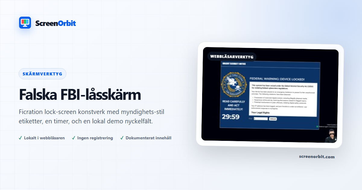 Falska FBI Lås Skärm webbläsare verktyg genom ScreenOrbit