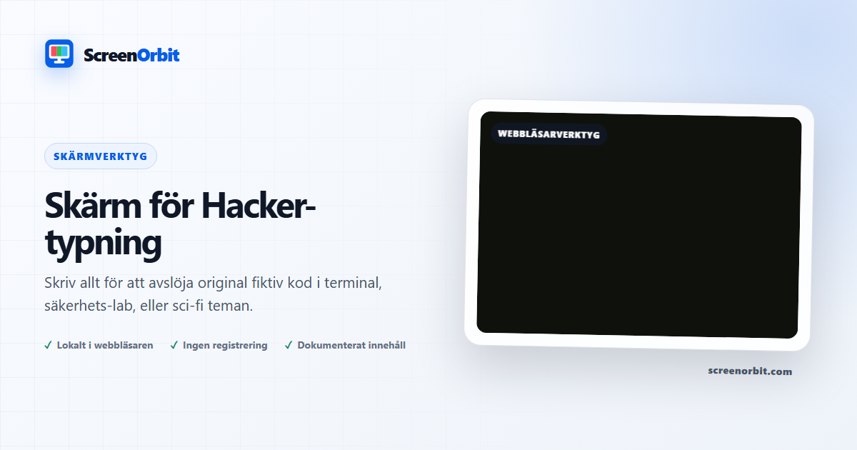 Hacker Typer Skärmläsare verktyg genom ScreenOrbit