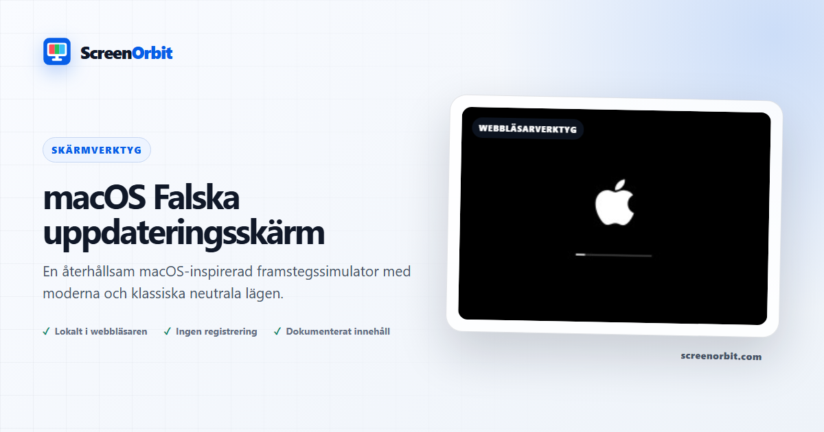 macOS Fake Uppdatera Skärmen webbläsarverktyg genom att ScreenOrbit