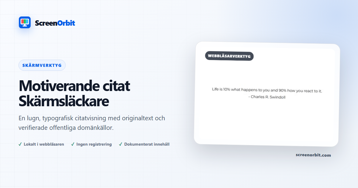 Motivationell Citat Skärmsläckare webbläsare verktyg av ScreenOrbit