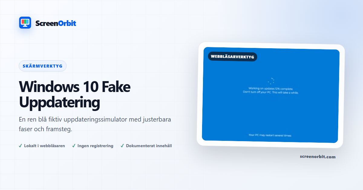Windows 10 Fake Uppdatera webbläsare verktyg genom ScreenOrbit