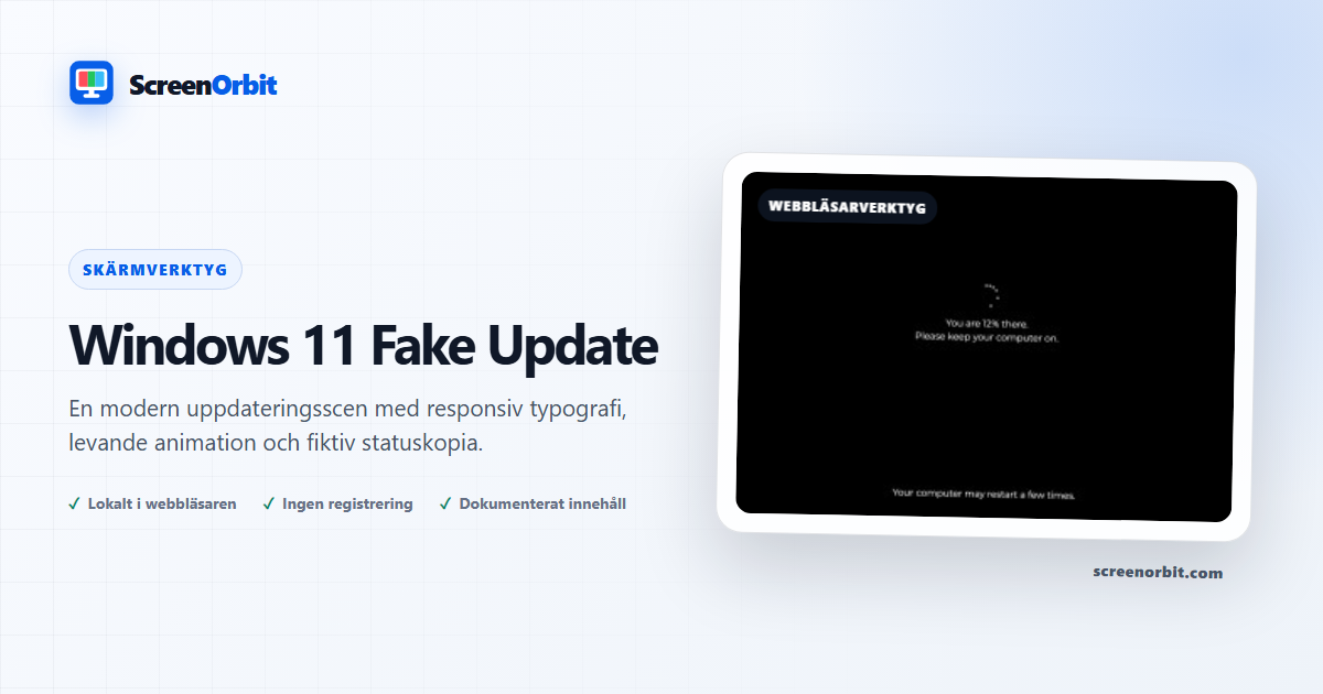 Windows 11 Fake Uppdatera webbläsare verktyg genom ScreenOrbit