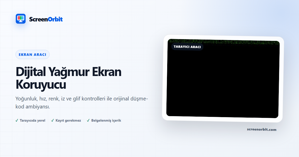 Dijital Yağmur Ekran Koruyucu tarayıcı aracı ScreenOrbit