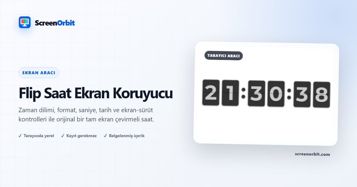Flip Clock Screensaver tarayıcı aracı tarafından ScreenOrbit