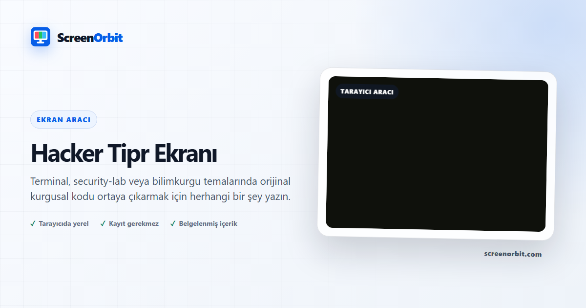 Hacker Typer Ekran tarayıcı aracı tarafından ScreenOrbit