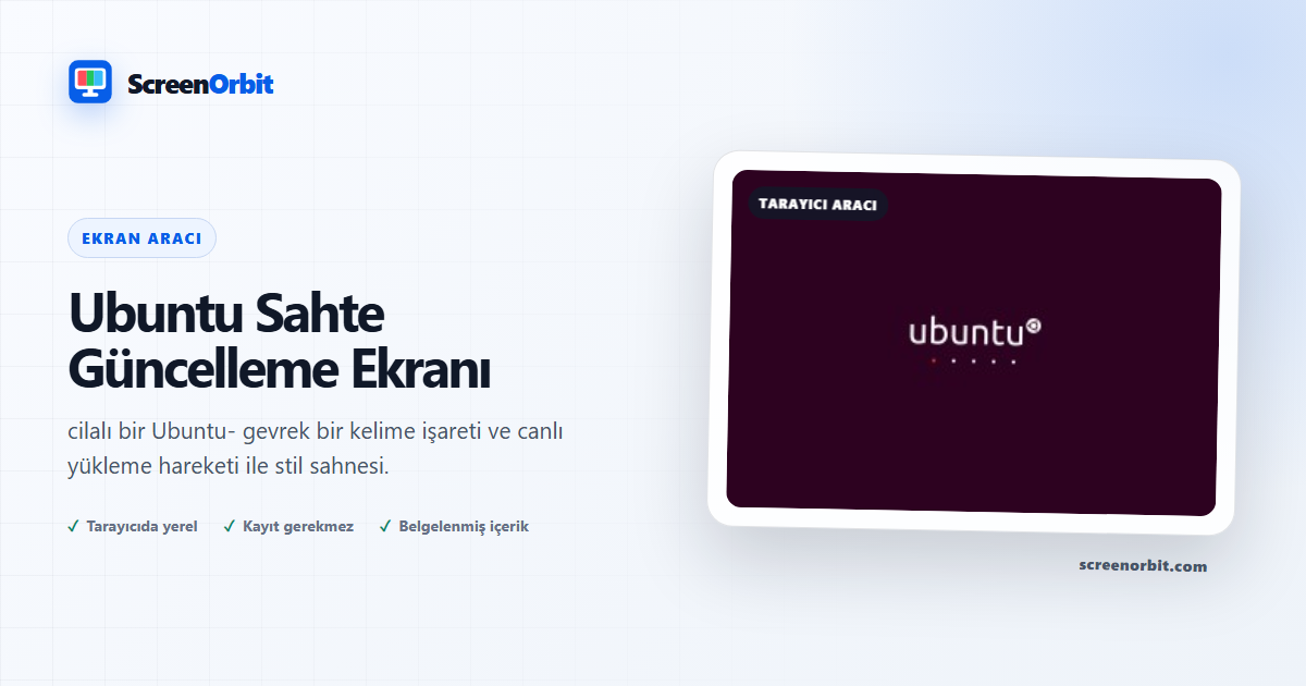 Ubuntu Sahte Güncelleme Ekran tarayıcı aracı tarafından ScreenOrbit