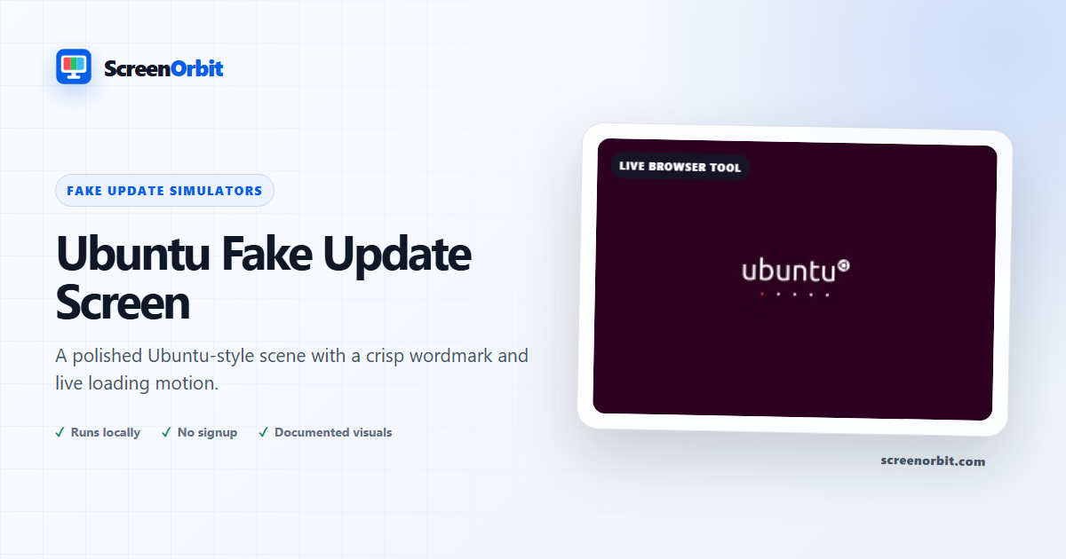 Ubuntu Fake Update Screen browser tool by ScreenOrbit