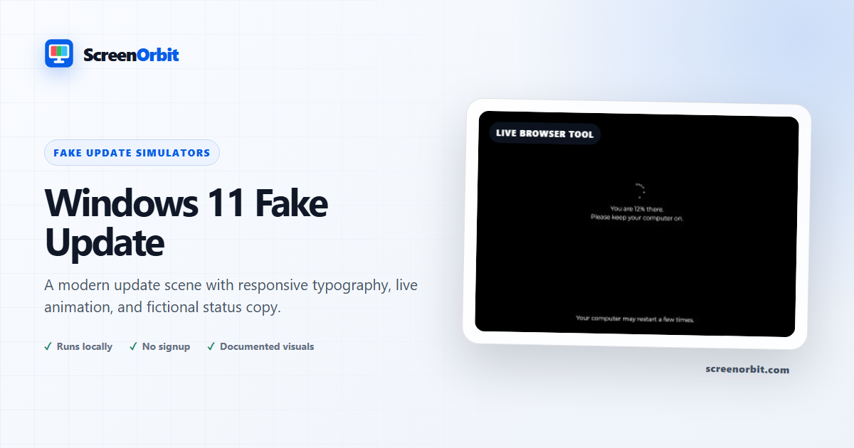 Windows 11 Fake Update browser tool by ScreenOrbit